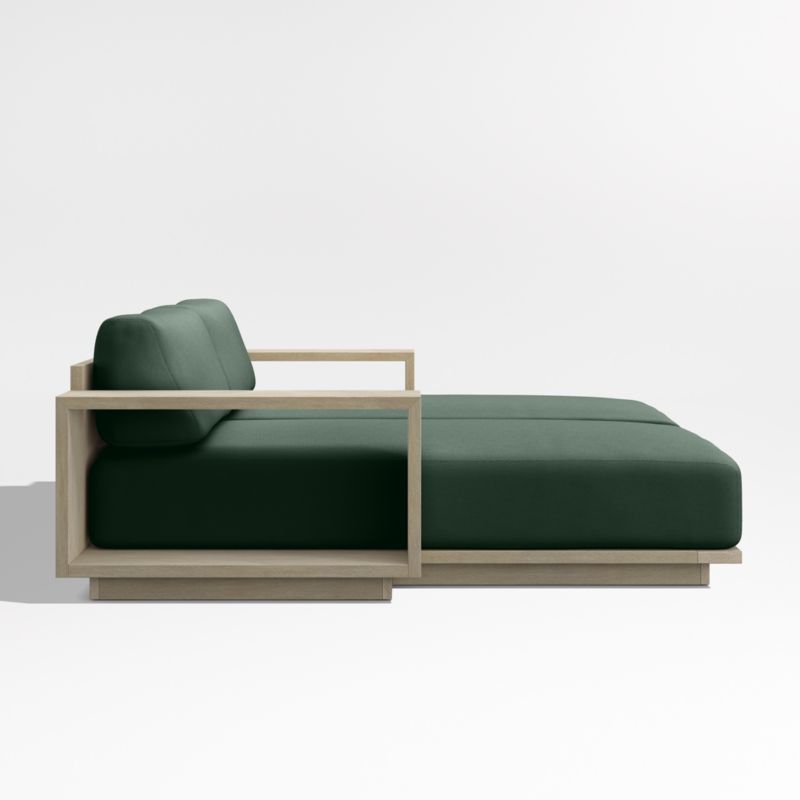 Mallorca 86" Wood Double-Chaise Outdoor Daybed with Cast Ivy Sunbrella ® Cushions - image 6 of 8