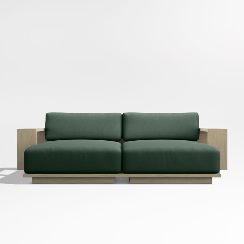 Mallorca 86" Wood Double-Chaise Outdoor Daybed with Cast Ivy Sunbrella ® Cushions - image 5 of 8