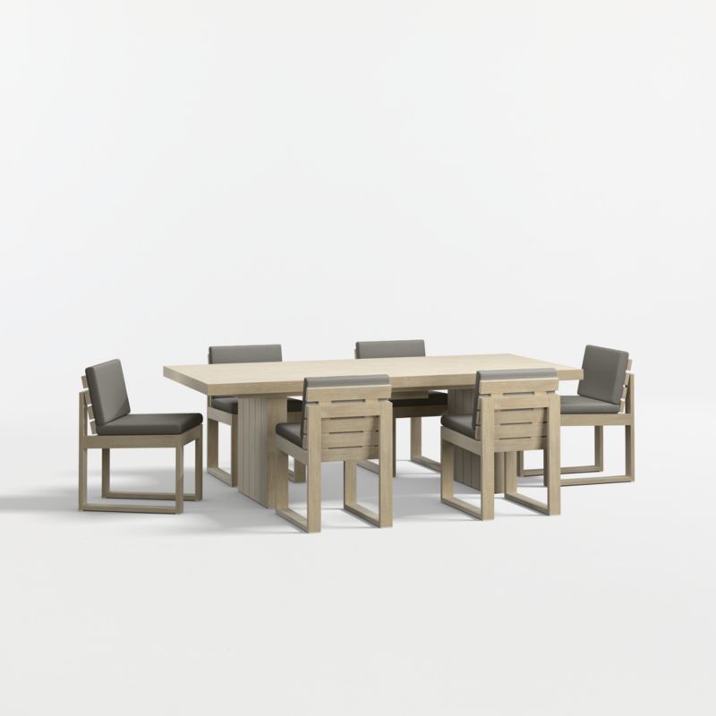 Viewing product image Mallorca 92"-114" Solid Wood Outdoor Extension Dining Table and Chair Set with Canvas Charcoal Sunbrella ® Cushions - image 1 of 12