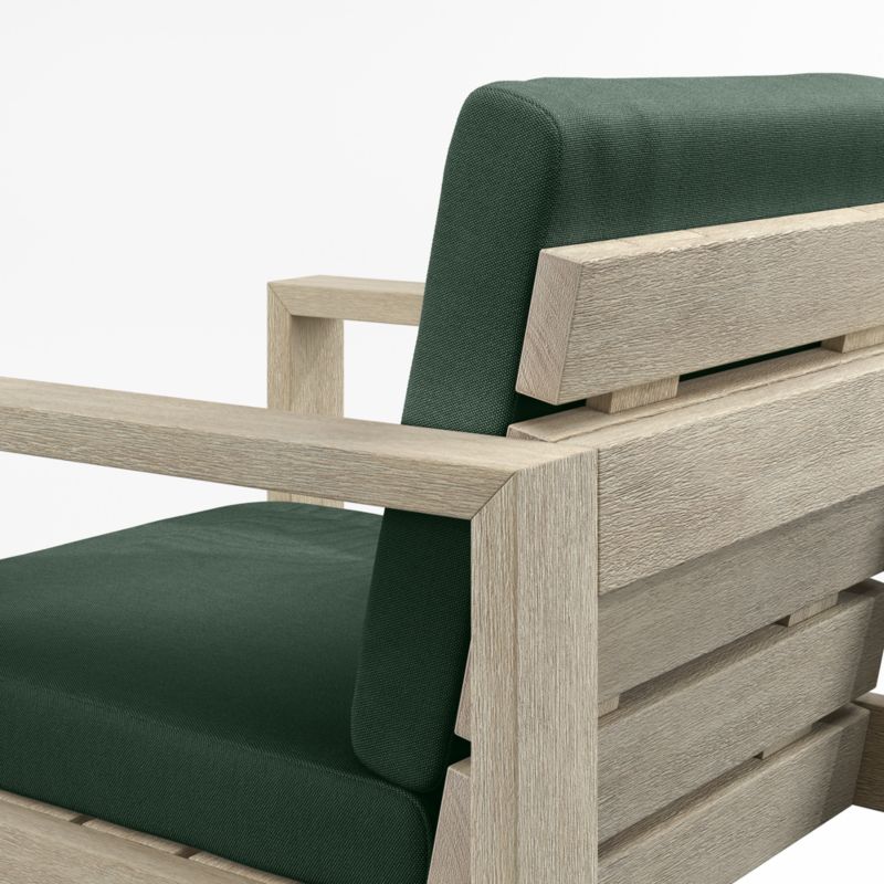 Mallorca Wood Outdoor Dining Armchair with Cast Ivy Sunbrella ® Cushions - image 8 of 9