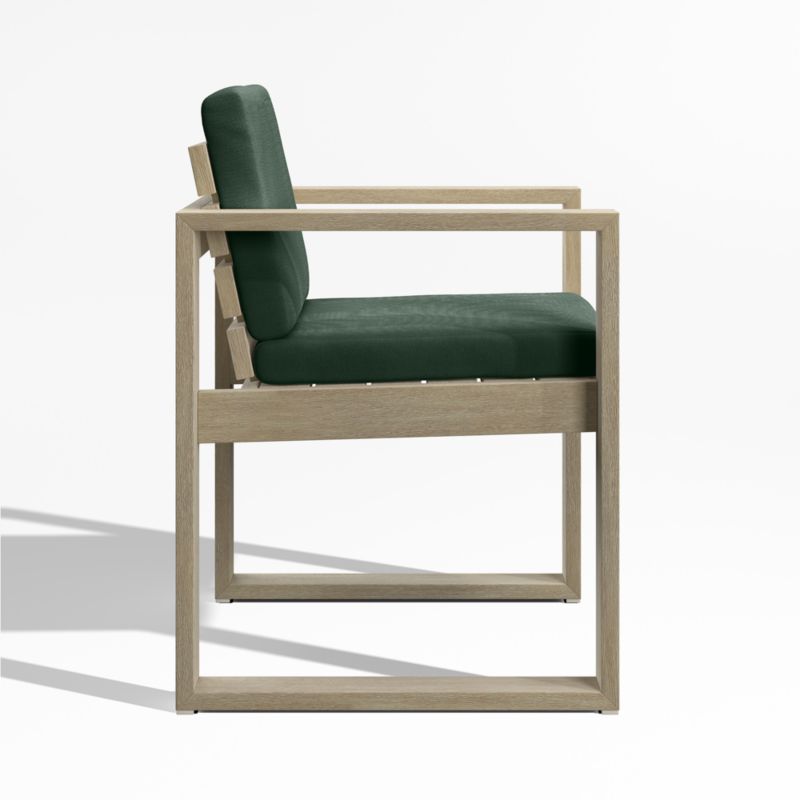 Mallorca Wood Outdoor Dining Armchair with Cast Ivy Sunbrella ® Cushions - image 6 of 9