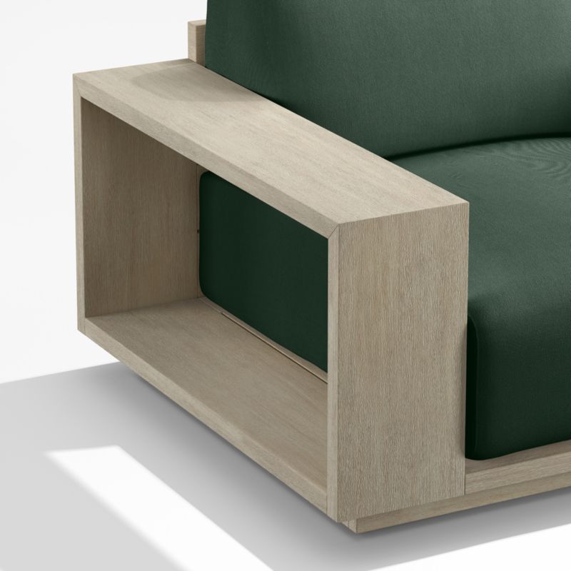 Mallorca Wood 2-Piece Left-Arm Chaise Outdoor Sectional Sofa with Cast Ivy Sunbrella ® Cushions - image 8 of 9