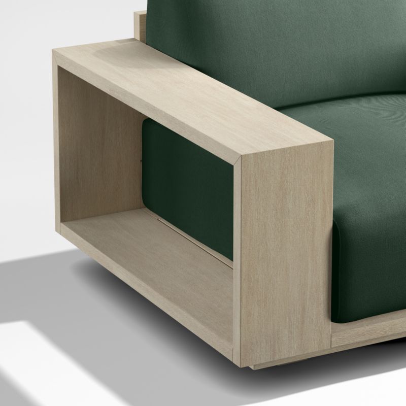 Mallorca Wood Outdoor Swivel Lounge Chair with Cast Ivy Sunbrella ® Cushions - image 11 of 12