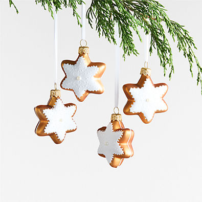 View Mini Gingerbread Star Christmas Tree Ornament, Set of 4 details