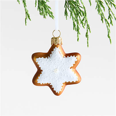 European Mini Gingerbread Star Christmas Tree Ornament