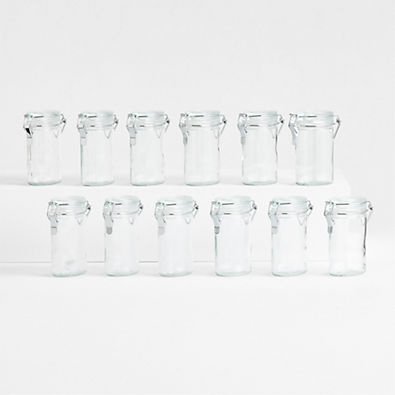 View Mini Oval Spice-Herb Jars with Clamp Set of 12 details