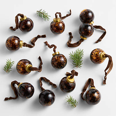 Mini Tortoise Christmas Tree Ornaments, Boxed Set of 12