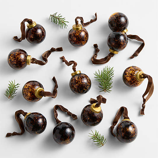 Mini Tortoise Christmas Tree Ornaments, Boxed Set of 12