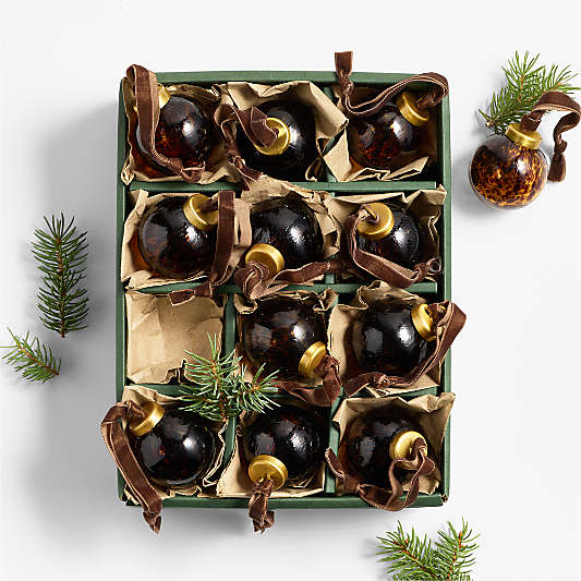 Mini Tortoise Christmas Tree Ornaments, Boxed Set of 12