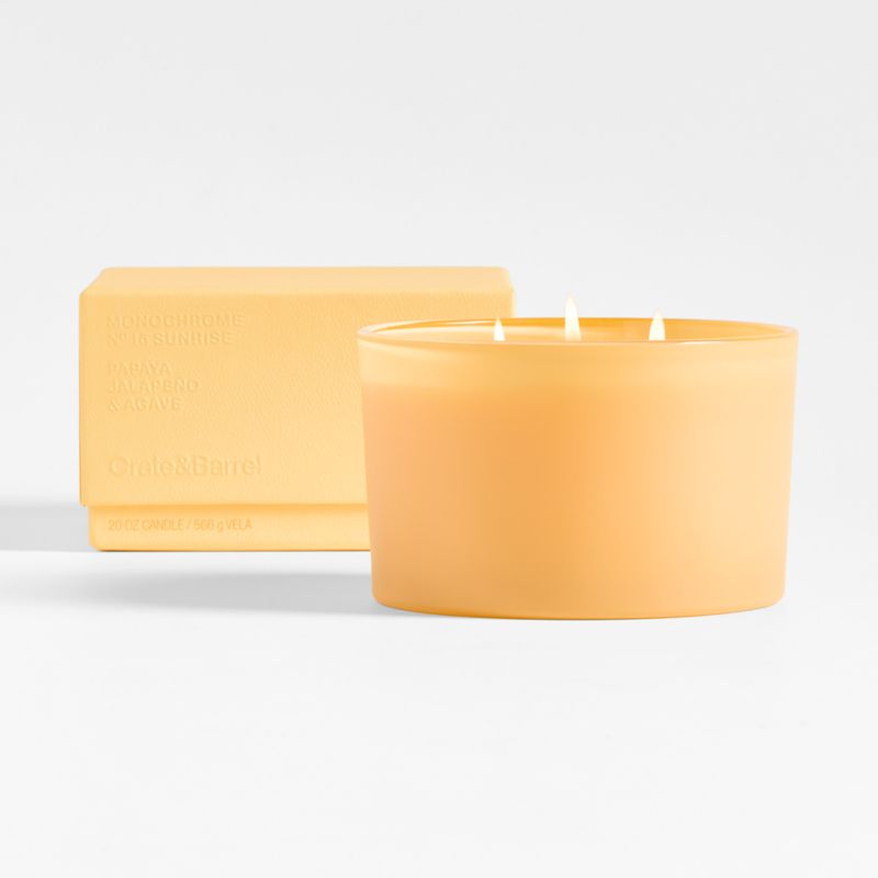 Monochrome No. 15 Sunrise 3-Wick Scented Candle - Papaya, Jalapeno and Agave - image 0 of 4