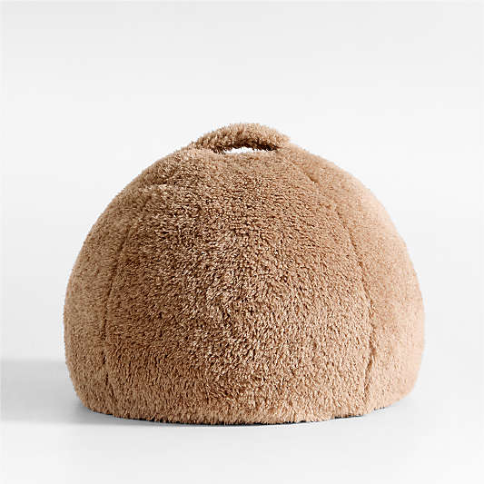 Sesame Brown Large Mongolian Faux Fur Kids Lounge Bean Bag Chair