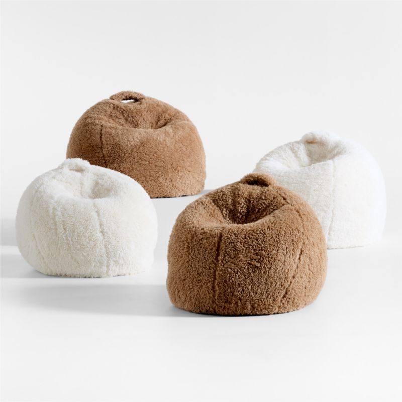 Sesame Brown Large Mongolian Faux Fur Kids Bean Bag Chair - image 1 of 3