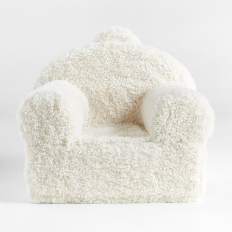 Large Cream Mongolian Faux Fur Kids Lounge Nod Chair Cover - image 0 of 3