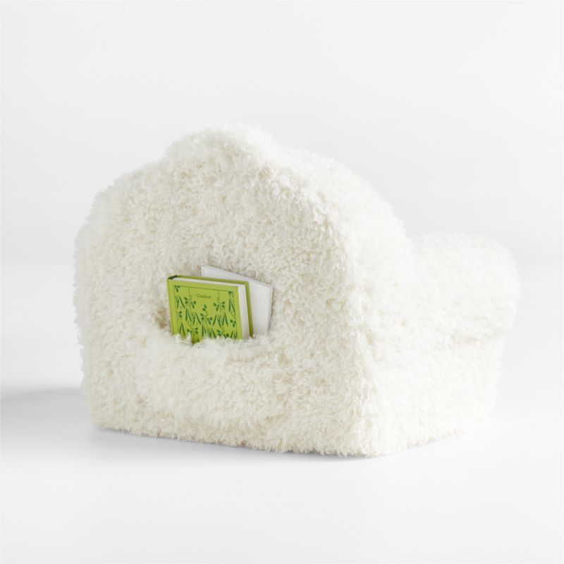 Small Cream Mongolian Faux Fur Kids Lounge Nod Chair Cover - image 1 of 3