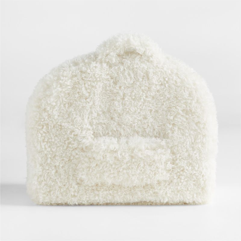 Small Cream Mongolian Faux Fur Kids Lounge Nod Chair Cover - image 2 of 3