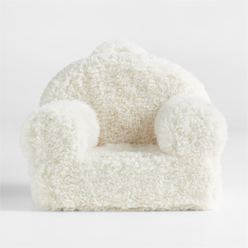 Small Cream Mongolian Faux Fur Kids Lounge Nod Chair Cover - image 0 of 3