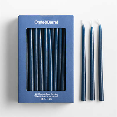 Dark Blue Hanukkah Menorah Candles, Set of 45