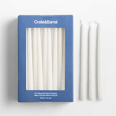 White Hanukkah Menorah Candles, Set of 45