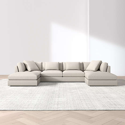 Monterey Modular 4-Piece U-Shaped Sectional Sofa with Double Ottoman