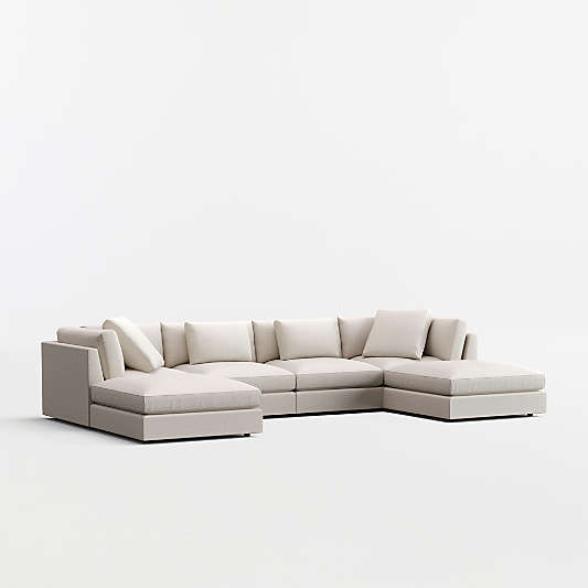 Monterey Modular 4-Piece U-Shaped Sectional Sofa with Double Ottoman