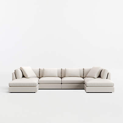 Monterey Modular 4-Piece U-Shaped Sectional Sofa with Double Ottoman