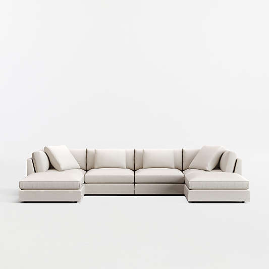 Monterey Modular 4-Piece U-Shaped Sectional Sofa with Double Ottoman