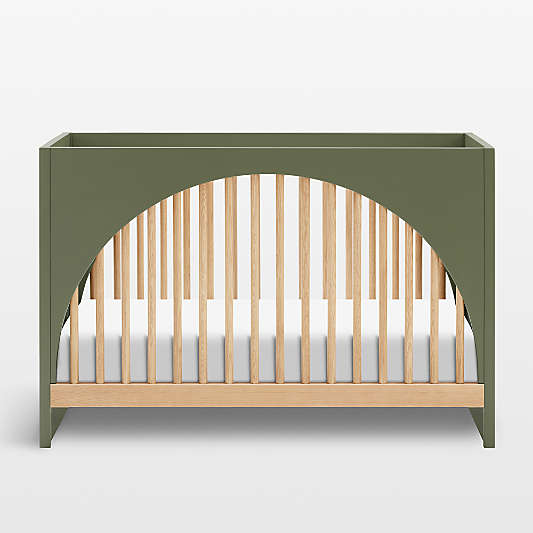 Babyletto Moab Olive Green & Ash Wood 3-in-1 Convertible Baby Crib