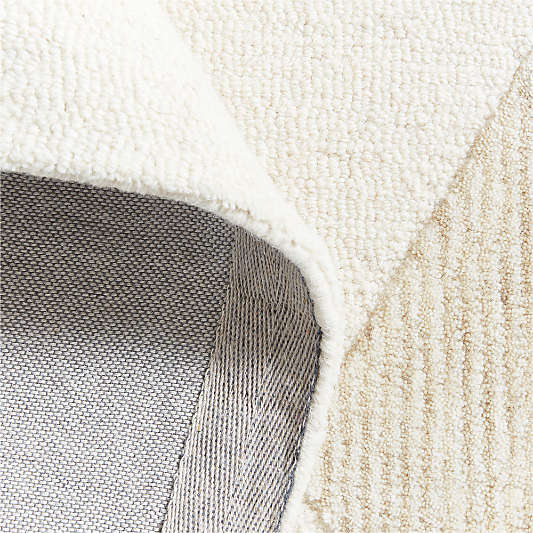 Modern Alphabet Calm Beige Kids Wool Area Rug