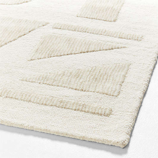 Modern Alphabet Calm Beige Kids Wool Area Rug