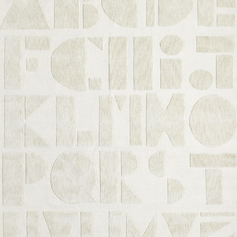 Modern Alphabet Calm Beige Kids Wool Area Rug 5'x8' - image 1 of 5