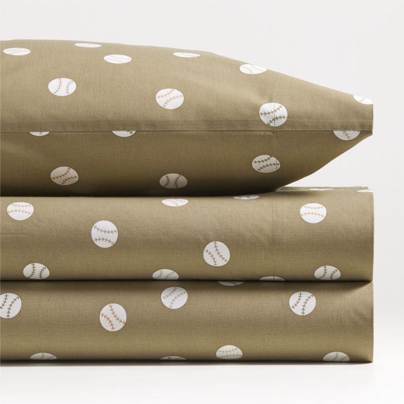 Modern Baseball Embroidered Organic Cotton Kids Bedding Bundle Set - image 7 of 11