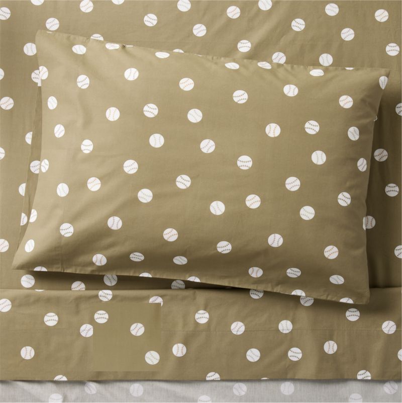 Modern Baseball Organic Cotton Kids Twin Sheet Set