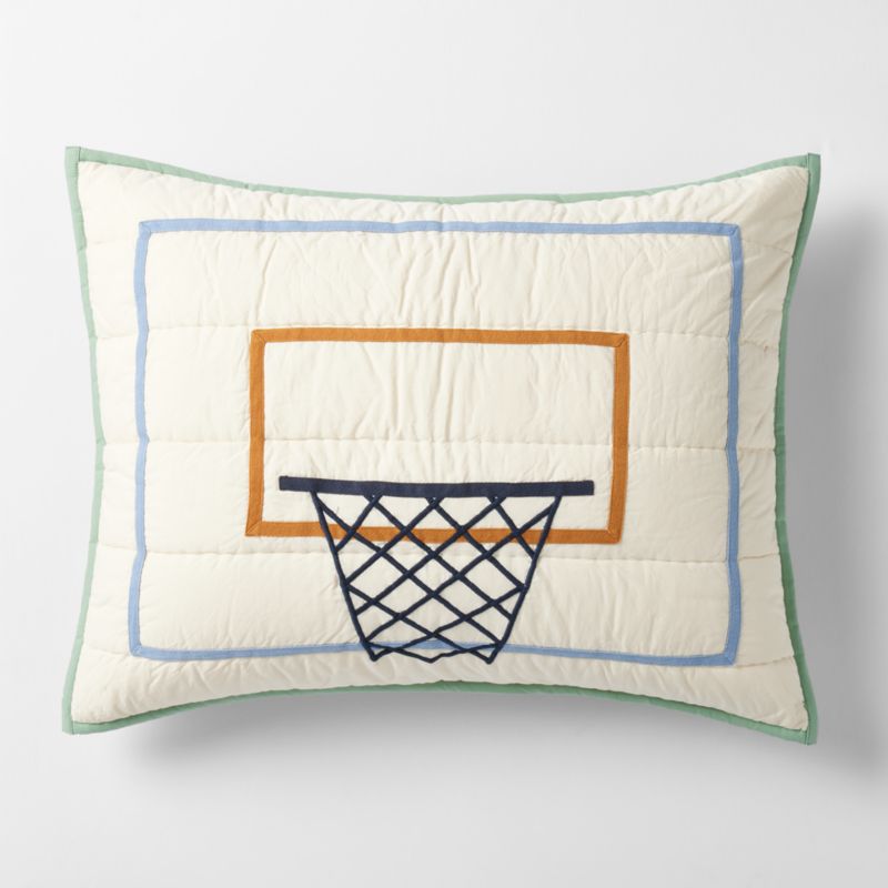 Modern Basketball Organic Cotton Kids Pillow Sham