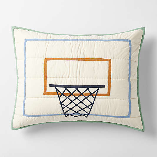 Modern Basketball Organic Cotton Kids Pillow Sham