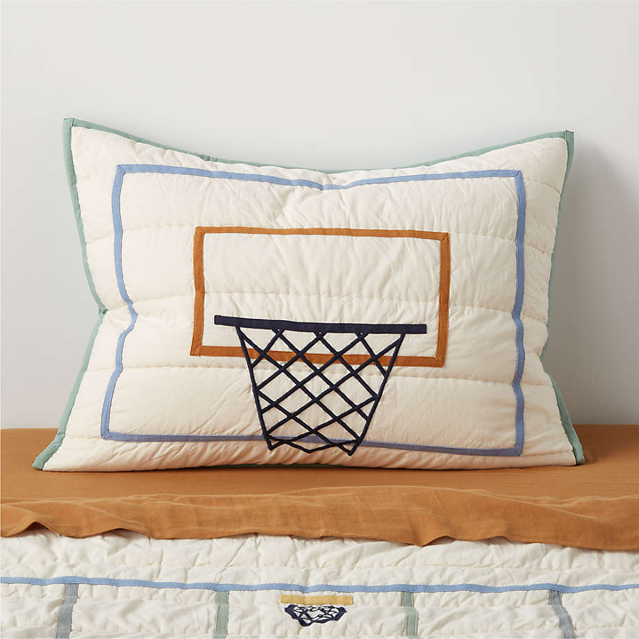 Modern Basketball Organic Cotton Kids Pillow Sham + Reviews