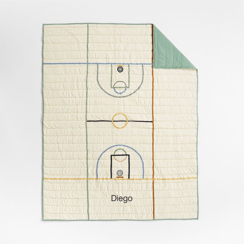 Modern Basketball Organic Cotton Kids Twin Quilt