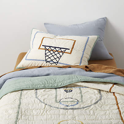 Modern Basketball Organic Cotton Kids Twin Quilt