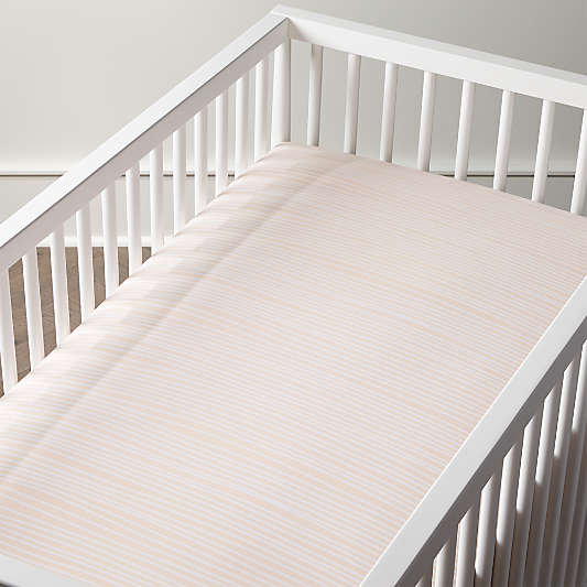 Organic Mod Pink Stripe Crib Fitted Sheet