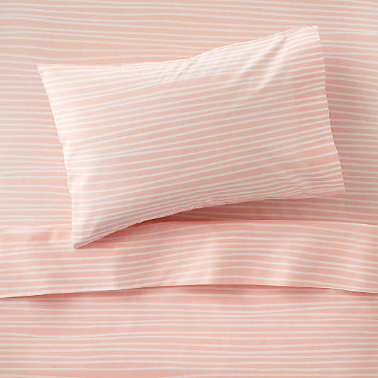 Organic Mod Pink Stripe Toddler Sheet Set