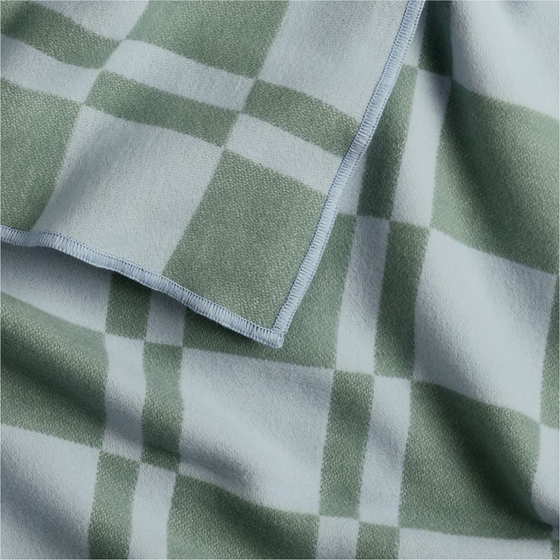 Modern Checkerboard Blue Organic Cotton Kid Blanket - image 4 of 5