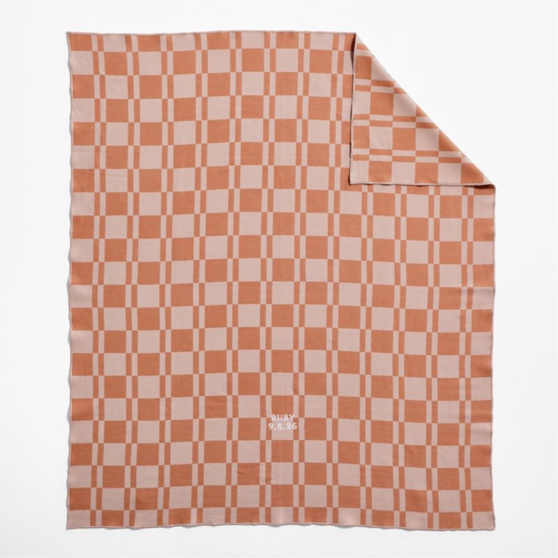 Modern Checkerboard Pink Organic Cotton Kid Blanket - image 2 of 5