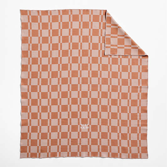 Modern Checkerboard Pink Organic Cotton Kid Blanket
