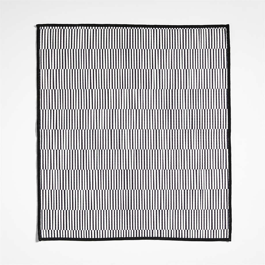 Modern Check Black Recycled Dish Towel, Set of 2