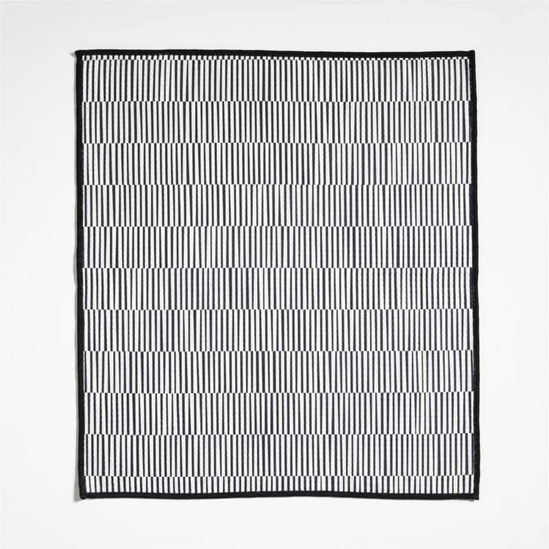 Modern Check Black Recycled Dish Towel, Set of 2