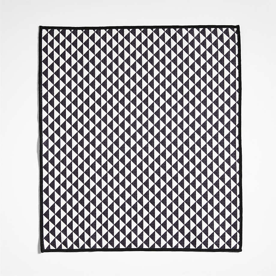 Modern Check Black Recycled Dish Towel, Set of 2
