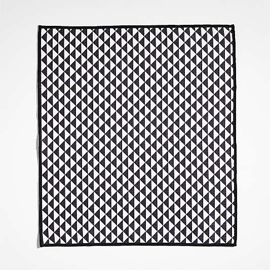 Modern Check Black Recycled Kitchen Towels, Set of 2