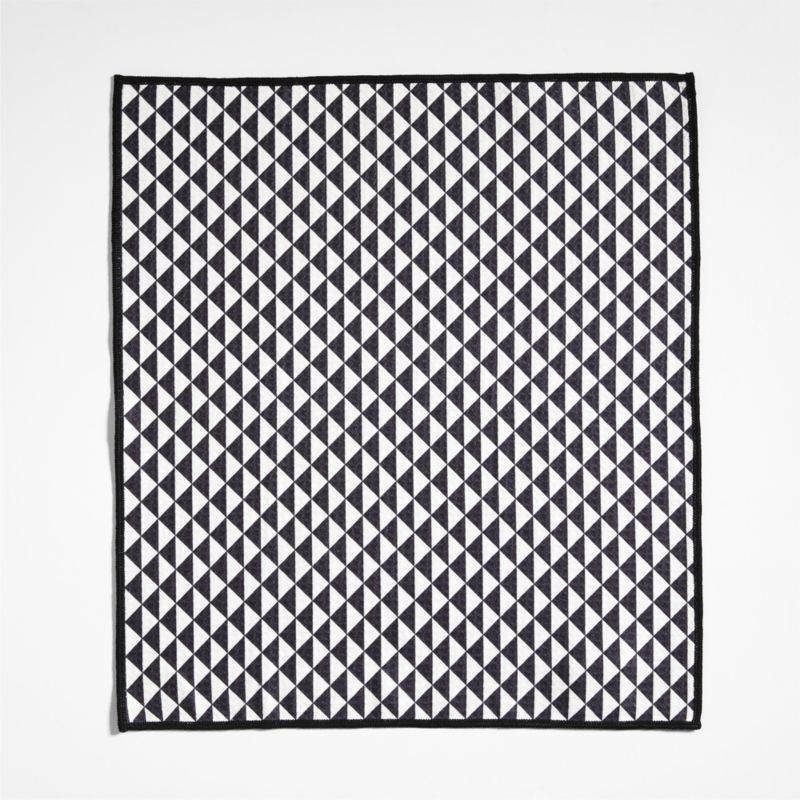 Modern Check Black Recycled Dish Towel, Set of 2