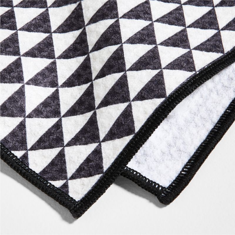 Modern Check Black Recycled Dish Towel, Set of 2