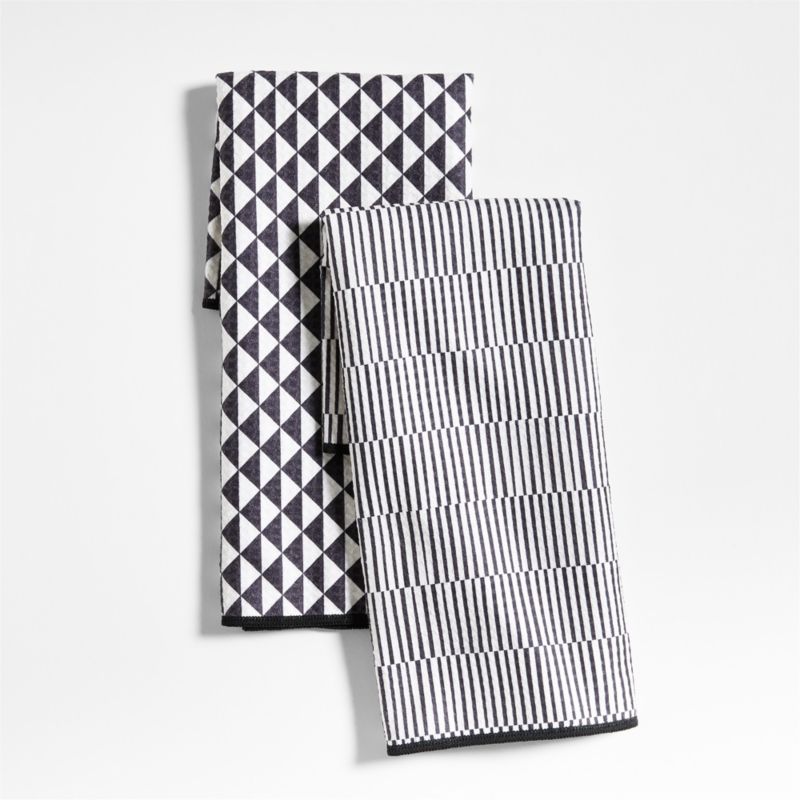 Textured Terry Indigo Organic Cotton Dish Towels, Set of 2