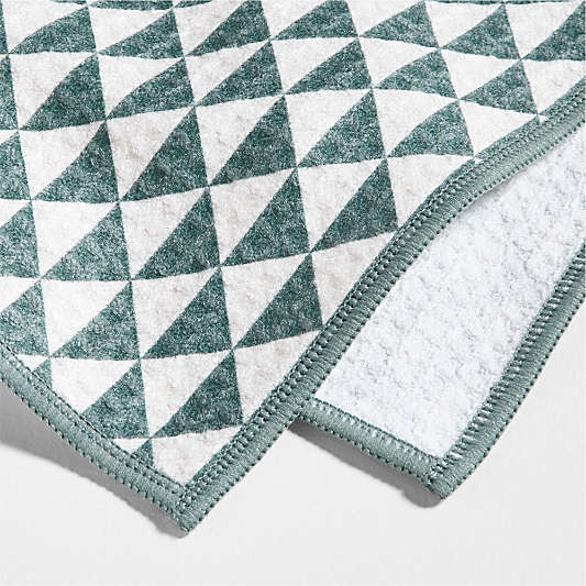 Modern Check Pendula Green Recycled Kitchen Towels, Set of 2